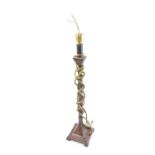 A CONTINENTAL cold painted bronze electric table lamp 46cm high