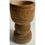 A FABULOUS handturned wooden CHALICE standing 17cm tall with a diameter of 9cm.