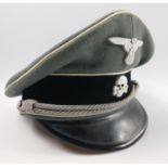 German WWII Waffen SS NCO Visor Cap in greyORIGINAL visor cap, makers mark C LOUIS WEBER