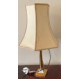 HEAVY brass electric table lamp with shade