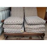 VINTAGE ERCOL COUNTRY STYLE 2 seater couch with a nice oak frame