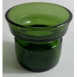 A 1960's JENS QUISTGAART Danish green glass candle holder by Dansk Designs Ltd, stands approx 7cm