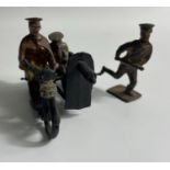 Vintage Britains Diecast Rate WWI MOTORBIKE & MACHINE GUNNER SIDE CAR + 1 other lead figure