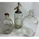 Vintage glassware to include an ETCHED SCHWEPPES SODA WATER SYPHON, a HAIG'S DIMPLE bottle and a