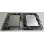 Two ART DECO style silvered mirrors 23 x 19cm approx which can also be used as picture frames.