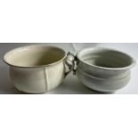 Two ANTIQUE large FINE FRENCH PORCELAINE chamber pots 23cm diameter will make FANTASTIC planters!!