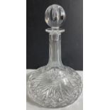 A heavyweight CRYSTAL SHIP'S DECANTER 29cm tall approx weighs in at almost 2.5kg!