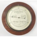 A large wooden wall-mounted BAROMETER by J LIZARS of Glasgow, Edinburgh etc, stamped 2555 to the