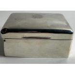 Davidson Henderson & Sorley Glasgow CIGARETTE BOX (12 x 10cm, hallmarked London 1918 gross weight