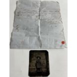 An INTERESTING LOT! A hand written letter/envelope by fountain pen dated 1846 addressed to a MR