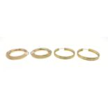 Two pairs 750 stamped yellow gold hoop earrings (purchased in Saudi Arabia) weight 18.35g approx