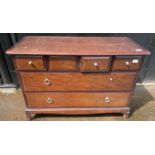 A ROBUST STAG chest of 6 drawers, 4 small drawers and two large drawers( 2 handles require