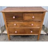 EDWARDIAN chest of drawers two over two drawers with ceramic handles 45cm depth x 90cm length x 80cm