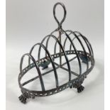 A Birmingham 1871 hallmarked silver large TOAST RACK height 16cm x 18.5cm long x 11cm wide, gross