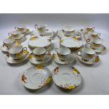 ROYAL PARAGON c1930's floral patterned 10 cup tea service to include two sandwich plates