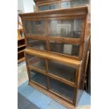 A set of four sectional VINTAGE legal glazed bookcases dimensions Length 129cm x depth 40cm x