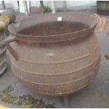 An OVERSIZED ( WHOPPER!) antique iron witches cauldron style pot dimensions 44cm height x 44cm