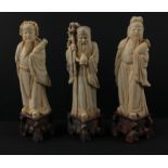 Three wise Oriental gentlemen each standing approx 15cm high