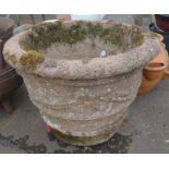 An OVER-SIZED classical style stoneware style garden planter - dimensions 50cm diameter x 50cm