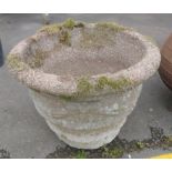 An OVER-SIZED classical style stoneware style garden planter - dimensions 50cm diameter x 50cm