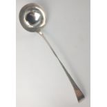 An early London silver hallmarked 1774 LADLE, by silversmith THOMAS FOSTER, dimensions 34cm long