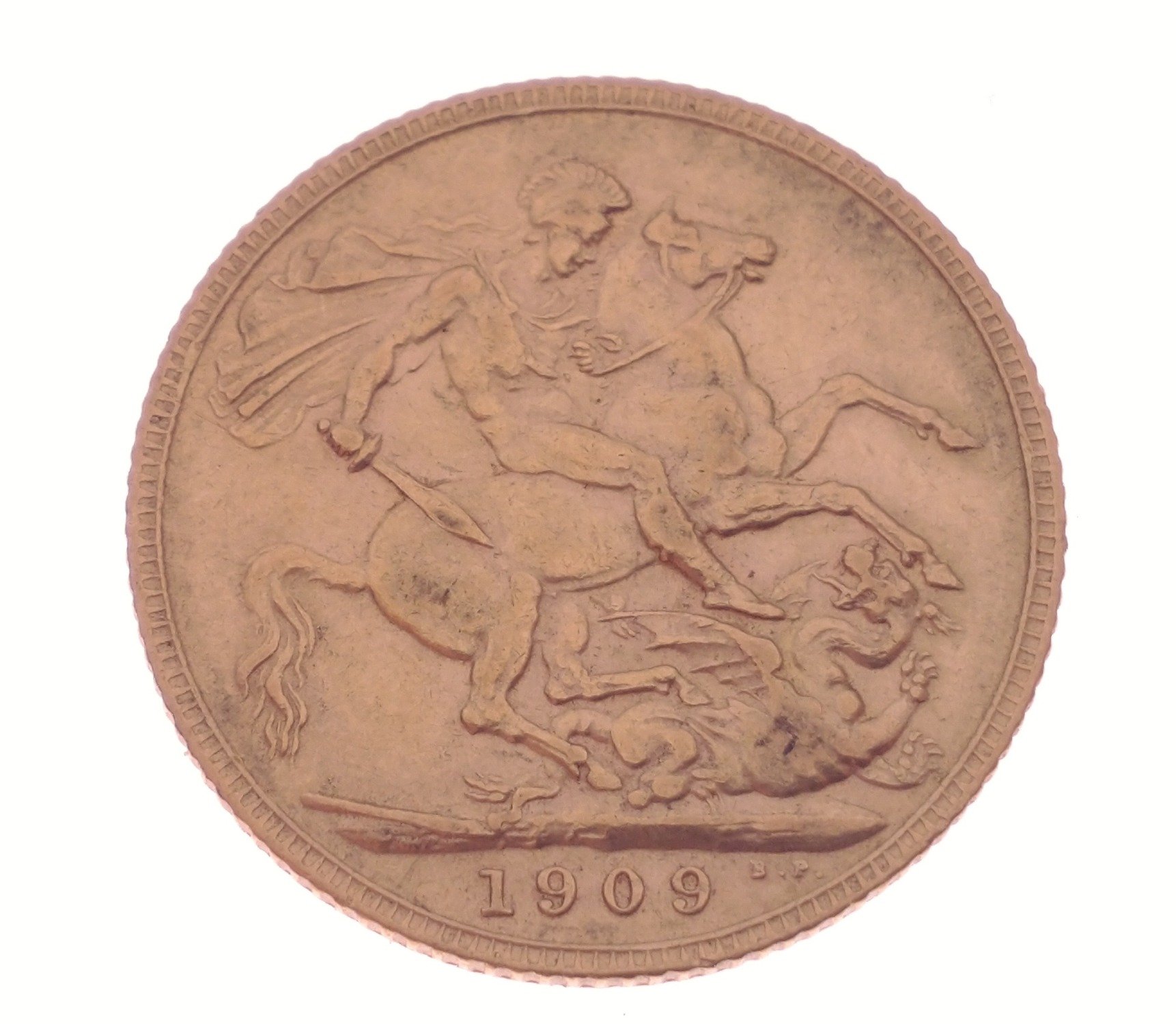 A KING EDWARD Vll 1909 FULL GOLD SOVEREIGN in good condition