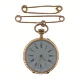 AN EXQUISITE QUALITY ladies VINTAGE 18k stamped case stamped yellow gold watch, beautifully