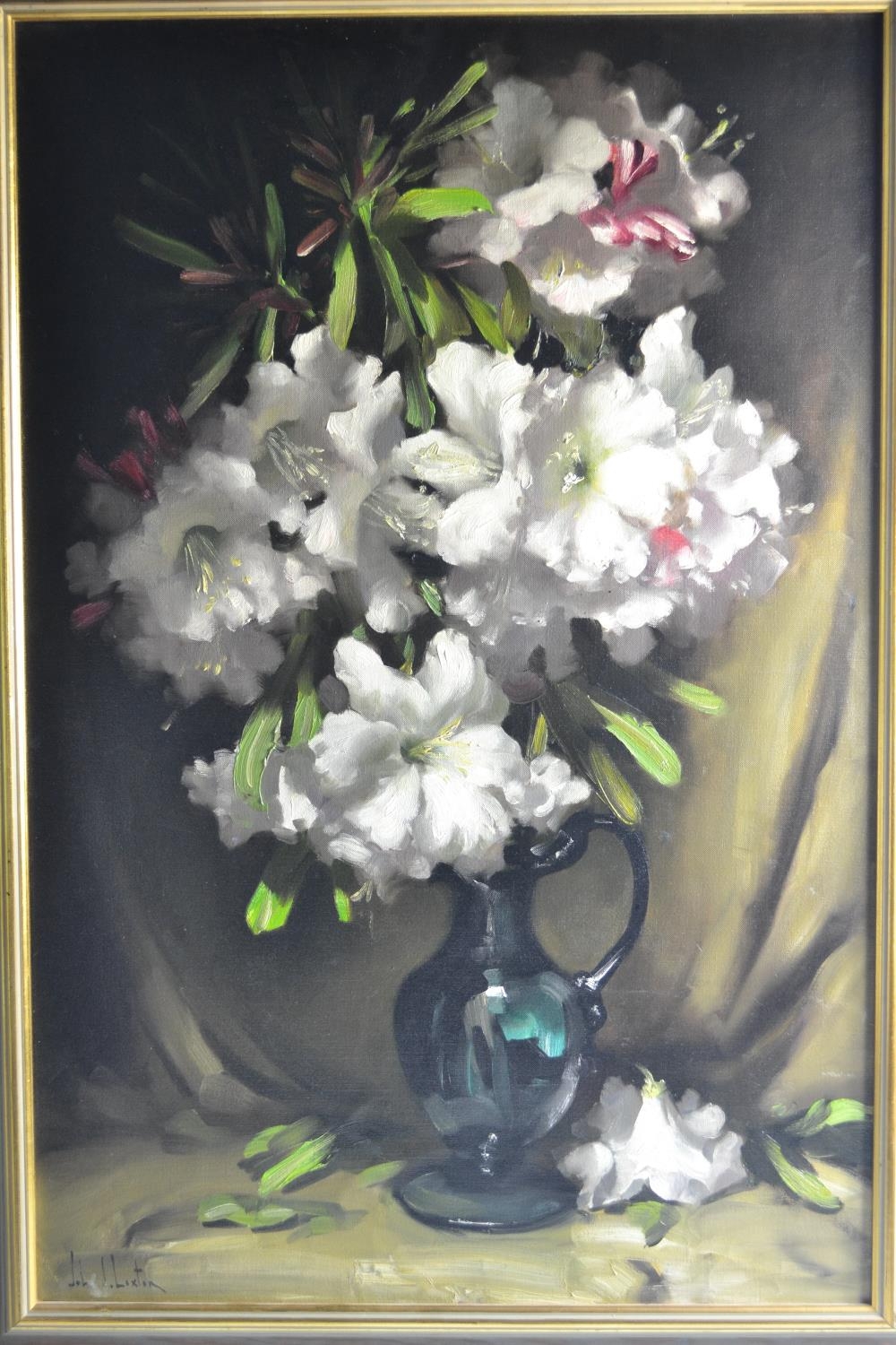 John Loxton, 'Pink Diamond Rhododendrons', oil on canvas and board