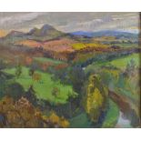 LOCAL INTEREST Framed ANNE CARRICK original oil on canvas SIGNED 1964 ' SCOTT'S VIEW depicting