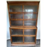 A set of five sectional VINTAGE legal glazed bookcases dimensions Length 129cm x depth 40cm x