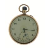 A DENNISON WATCH CASE CO pocket watch 375 stamped yellow gold gross weight 83.85g - the watch was