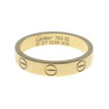 IMPRESSIVE CARTIER 750 stamped yellow gold RING size M, weight 3.80g - Cartier's LOVE collection