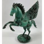 SPECTACULAR! A LAURENCE BRODERICK rearing PEGASUS bronze statue 1992 stamped by artist - weight