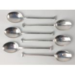 Six Sheffield silver hallmarked 1924 COFFEE SPOONS by silversmiths LEE & WIGFULL length 9.5cm,