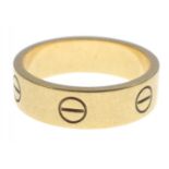 IMPRESSIVE CARTIER 750 stamped yellow gold RING size Q, weight 8.20g - Cartier's LOVE collection
