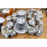 A vintage ROYAL DOULTON YORKTOWN service to include 12 cups (10cm), 10 demi-tasse cups (7cm), 12