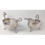 Two Dublin silver hallmarked 1970 SAUCEBOATS by silversmith ROYAL IRISH SILVER COMPANY, the first