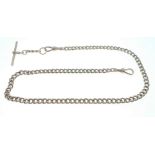 SUBSTANTIAL 750 stamped CHAIN, with each link 750 stamped, with 18ct stamped T-bar length 42cm x