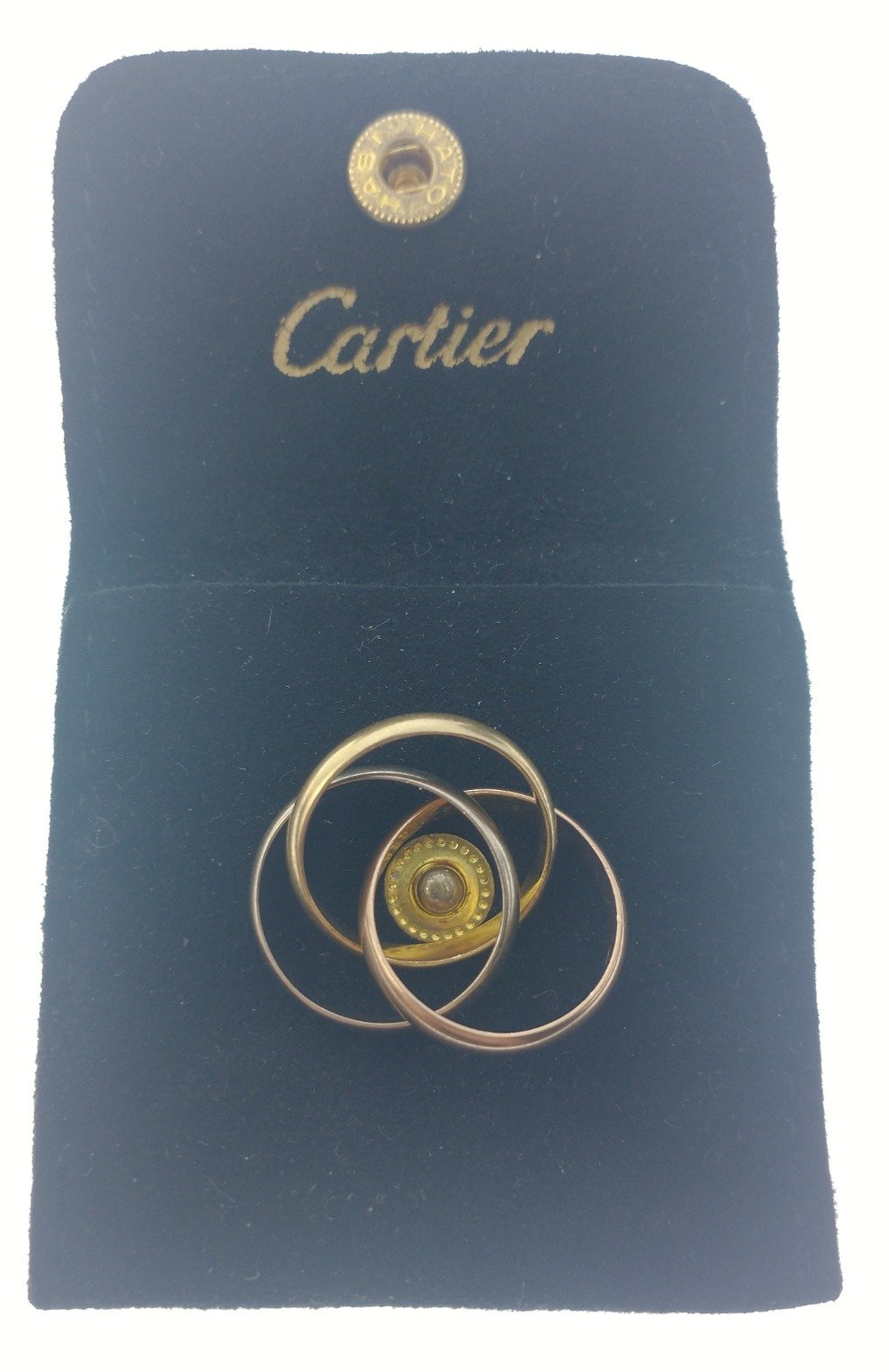 CARTIER!Les Must De Cartier stamped Trinity 750 stamped yellow white rose gold RING Size K/L - Image 3 of 3