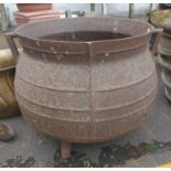 An antique iron WITCHES cauldron style pot dimensions 44cm height x 44cm diameter ( there is a