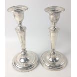 A pair of Sheffield hallmarked 1784 CANDLESTICKS by silversmiths JOHN PARSONS & CO, dimensions