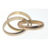 CARTIER! Les Must De Cartier stamped Trinity 750 stamped yellow white rose gold RING Size N
