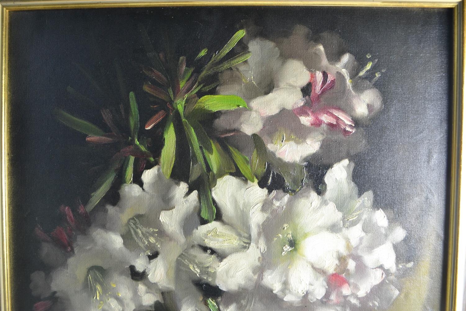 John Loxton, 'Pink Diamond Rhododendrons', oil on canvas and board - Image 5 of 6