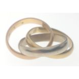 CARTIER!Les Must De Cartier stamped Trinity 750 stamped yellow white rose gold RING Size K/L