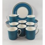 Dark teal coloured Susie Cooper design 6 cup tea set by Wedgwood