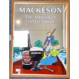 A quality large pub mirror advertising MACKESON'S stout, 65x49cm