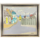 JACK FIRTH oil on canvas Fife coastal village scene - dimensions 23.5" x 19.5"