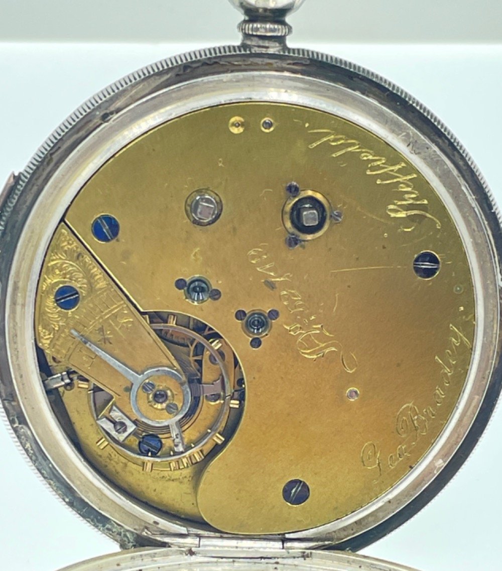 A MARINE CHRONOGRAPH WATCH with key, hallmarked Chester 1885, face measures 6.50cm, gross weight - Image 10 of 28