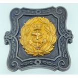 A ROYAL NAVY dress buckle with Queen's crown - dimensions 5cm square