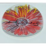 ROSENTHAL Floral Art Glass Crystal ANDY WARHOL Flower Paperweight Studio Line - base dimension